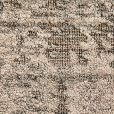 Detalles Alfombra Moss, con un 80% en seda y 20% en algodón, materiales naturales de Kuatro Carpets en color grey