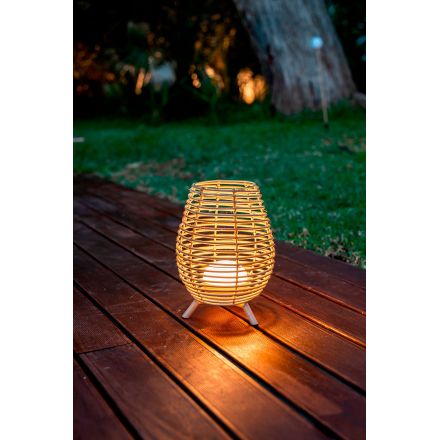 Lámpara mesa fibra natural sin cables - Newgarden Bossa