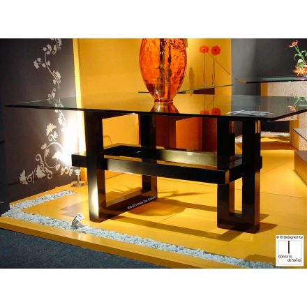 Mesa de comedor IOS 180 x 110 x 73 cm en hierro lacado color Bronce de GONZALO DE SALAS