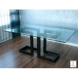 Mesa de comedor LISA de Gonzalo de Salas 180x100x73 cm en hierro lacado color negro