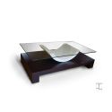 Mesa de madera Aldebaran línea contemporánea Wengué + lacado blanco 120x70x36 