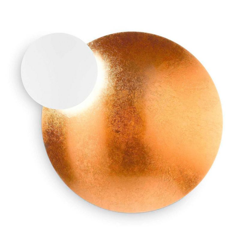 Eclissi Ap Big de Ideal Lux pantalla Naranja en color Blanco - Dorado