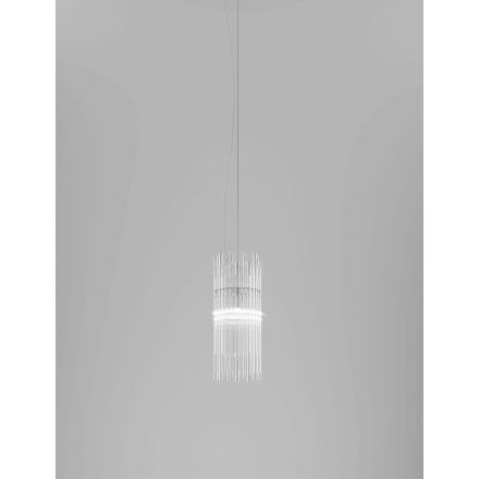Lámpara de suspensión Diadema modelo B de Vistosi CR Cristal