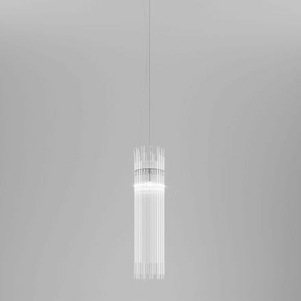 Lámpara de suspensión Diadema modelo C de Vistosi CR Cristal