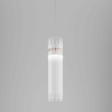 Lámpara de suspensión Diadema modelo C de Vistosi CR Cristal