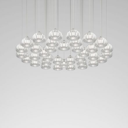 Lámpara de suspensión Diamante 36 de Vistosi CR Cristal