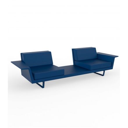 Sofá+mesa 2 plazas Delta de Vondom en color azul marino