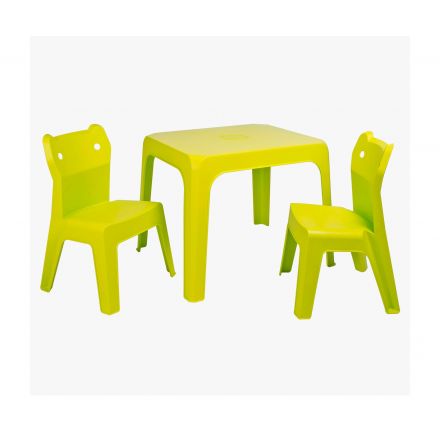 JAN CAT 2 Sillas de Resol Mesa - 2 sillas verde lima
