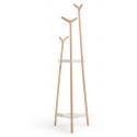Perchero de pie Forc de Mobles 114 en haya y estructura blanca Perchero de pie Forc de Mobles 114 en haya y estructura blanca