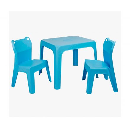 JAN FROG 2 Sillas de Resol Mesa - 2 sillas azul cielo
