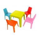 JULIETA 4 Sillas de Resol Mesa verde lima - 4 sillas roja-rosa-azul-naranja