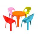 RITA 4 Sillas de Resol Mesa naranja - 4 sillas roja-rosa-azul-lima