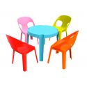 RITA 4 Sillas de Resol Mesa azul - 4 sillas roja-rosa-naranja-lima