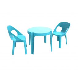 RITA 2 Sillas de Resol Mesa - 2 sillas azul cielo