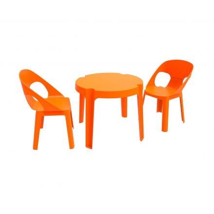 RITA 2 Sillas de Resol Mesa - 2 sillas naranja