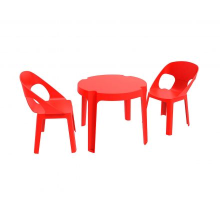 RITA 2 Sillas de Resol Mesa - 2 sillas rojo