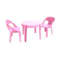RITA 2 Sillas de Resol Mesa - 2 sillas rosa oscuro