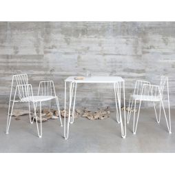 Mesa y sillas Rambla de Mobles 114 en color blanco