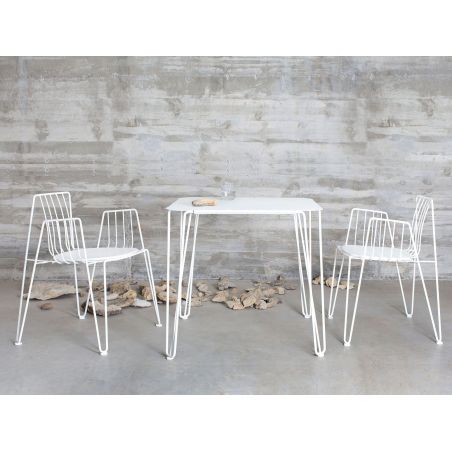 Mesa y sillas Rambla de Mobles 114 en color blanco