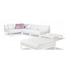 Módulo central del sofá modular Nude para exterior de Bivaq Blanco-Blanco