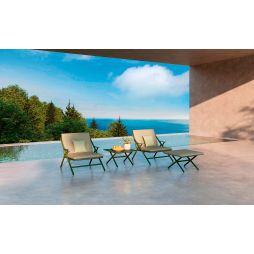 Sillón lounge Garda de jardín con brazos en aluminio lacado de Bivaq