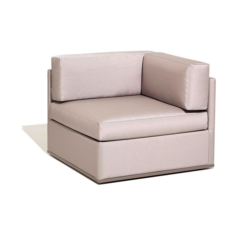 Módulo de esquina del sofá modular Mood XL para exterior con la base en aluminio lacado de Bivaq