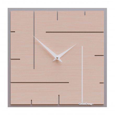 Wall Clock Grid de Callea Design pickled oak