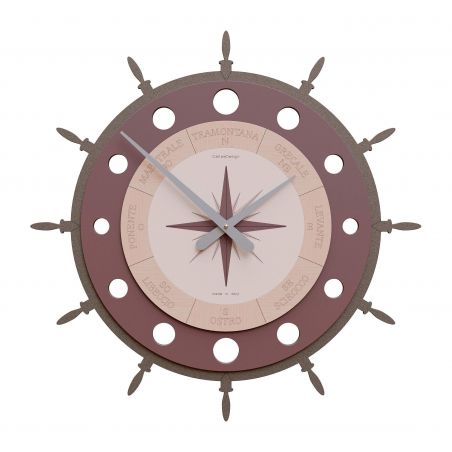 Wall Clock Compass Rose de Callea Design chocolate