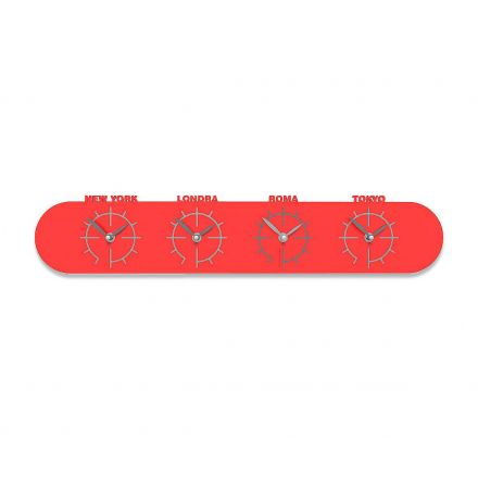 Wall Clock Singapore de Callea Design flame red