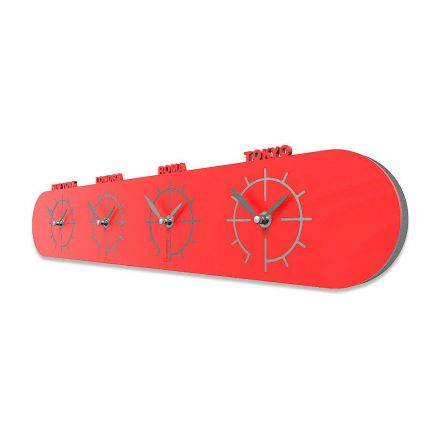 Wall Clock Singapore de Callea Design flame red