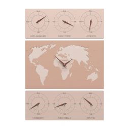 Time Zone Clock V-cosmo de Callea Design caffelatte