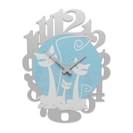 Wall Clock With Cats de Callea Design white