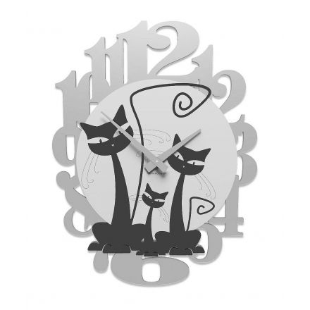 Wall Clock With Cats de Callea Design black