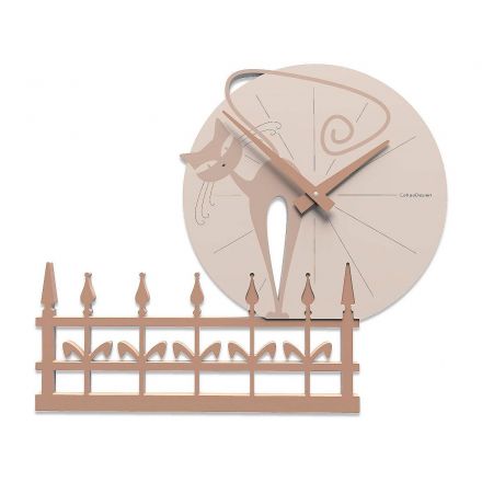 Wall Clock Romantic Cat de Callea Design dove grey