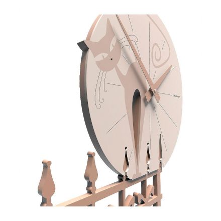 Wall Clock Romantic Cat de Callea Design dove grey