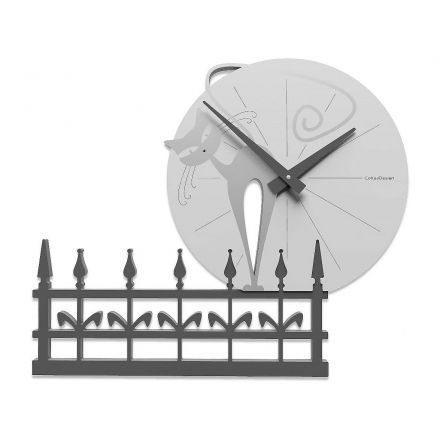 Wall Clock Romantic Cat de Callea Design aluminium