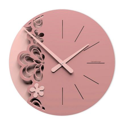 Wall Clock Big Merletto de Callea Design plum grey