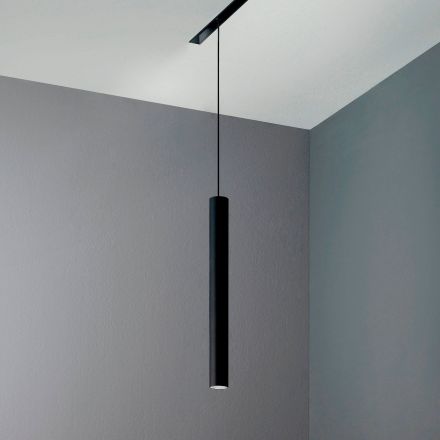 Ego Pendant Tube de Ideal Lux pantalla Naranja en color Negro