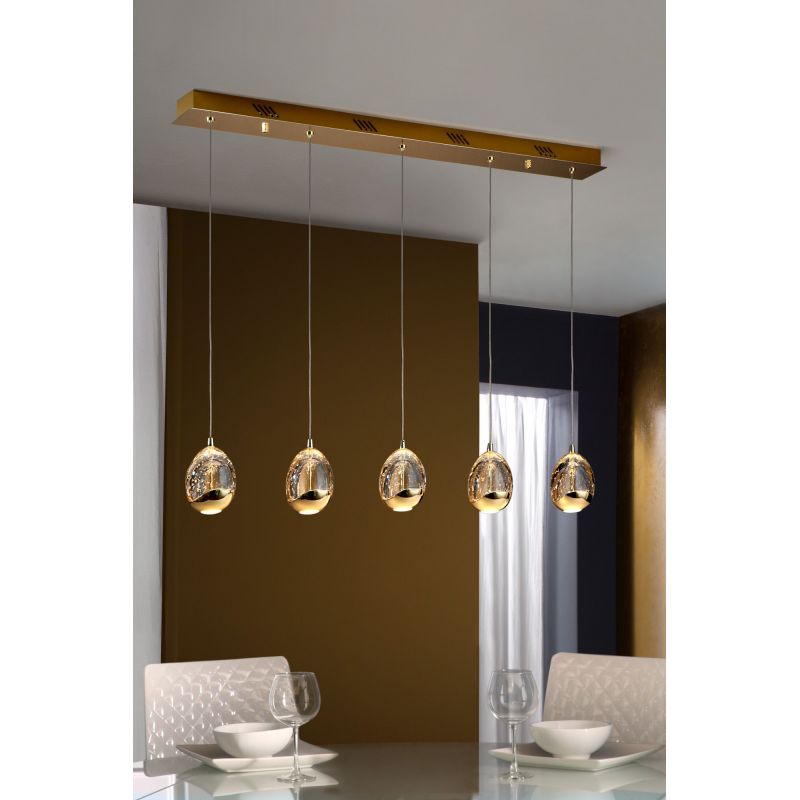 Lampara Rocio 5 Led Oro