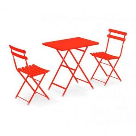 Conjunto de mesita y dos sillas Arc En Ciel de Emu Rojo Escarlata