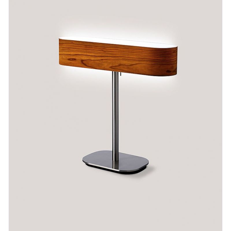 Lámpara de mesa I-club Table de Luzifer LZF pantalla Cereza Natural encendida