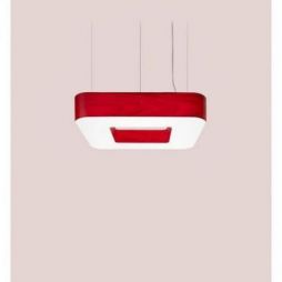 Lámpara de suspensión Cuad Suspension de Luzifer LZF pantalla Rojo encendida