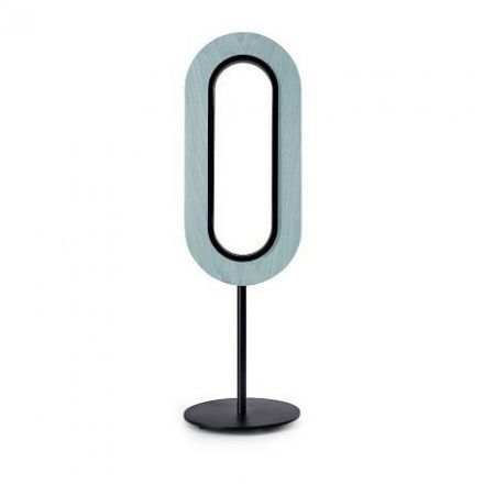 Lámpara de mesa Lens Oval Table Oval de Luzifer LZF base negro mate pantalla Azul Marino apagada