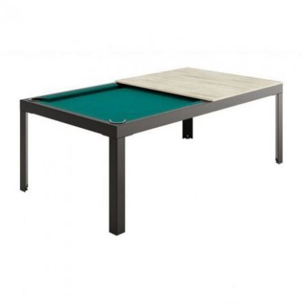 Conver Table estructura negro texturizado RAL9005, sobre en Roble Natural, paño de juego Iwan Simonis Verde-Amarillo