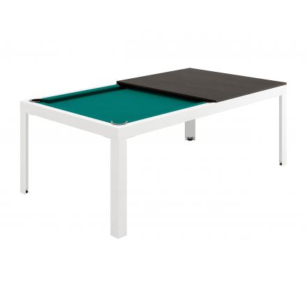 Conver-Table estructura en blanco, sobre en Ébano y paño de juego Simonis Verde amarillento