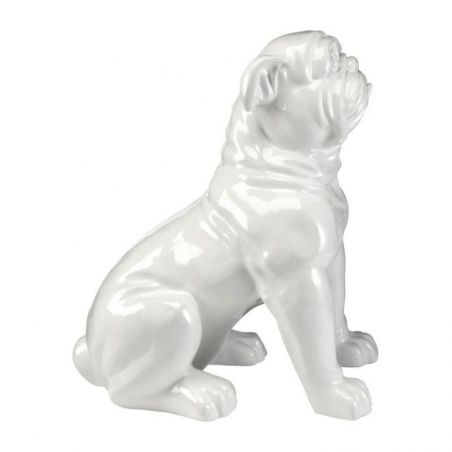 White Bulldog Figura Grande Blanca