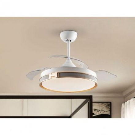 Heron Ventilador Blanco Oro Dimable de Schuller