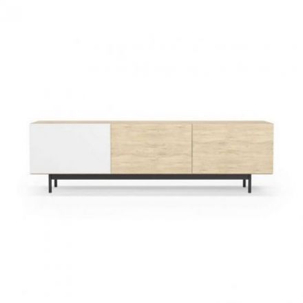 Mueble de televisión Horsens de Dissery blanco grafito roble