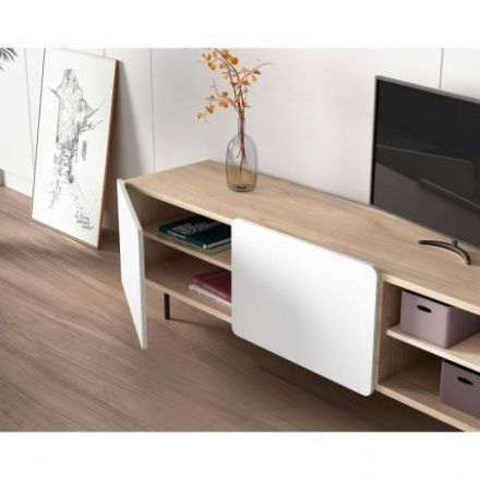 Mueble de televisión Ekaterimburgo de Dissery blanco grafito roble