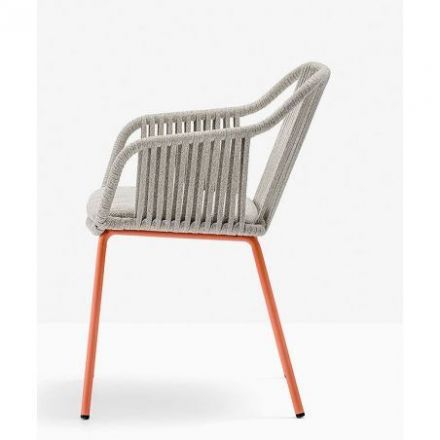 Silla Exterior Babila Twist 2795 de Pedrali Metal Lacado Naranja AR500E